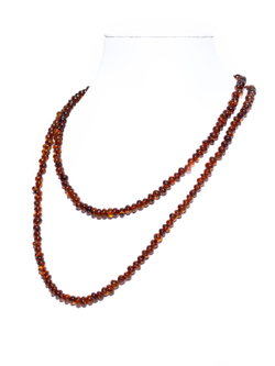 Длинные бусы из янтаря натуральные женские, длина 100 см.