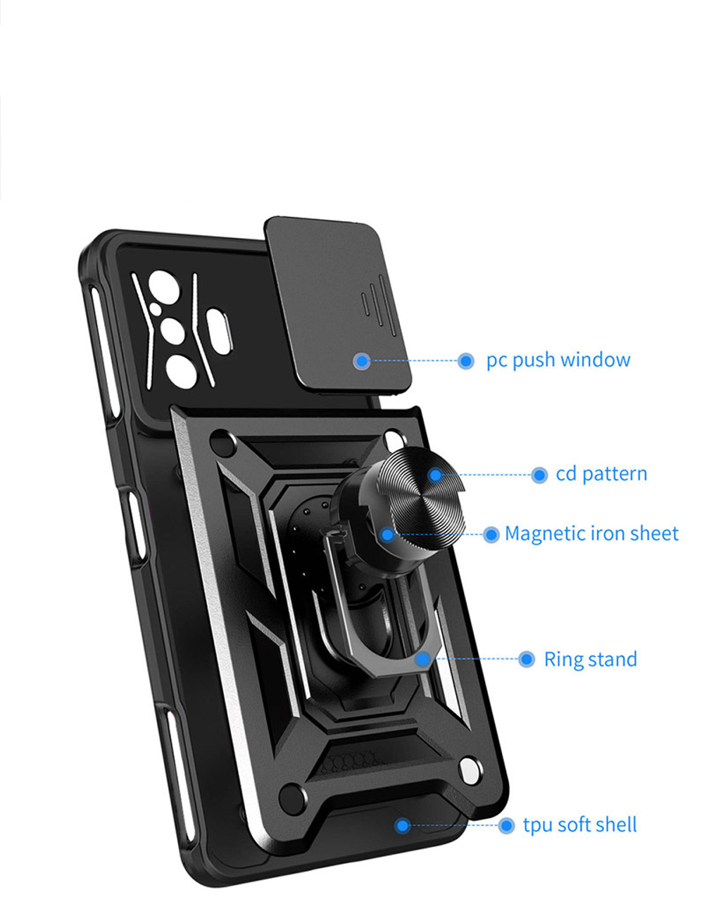Чехол с кольцом Bumper Case для Xiaomi Poco F4 GT