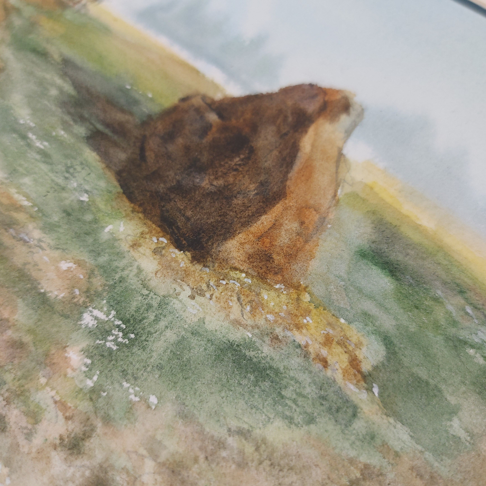 Картина авторская акварельная в паспарту 30х40 см на стену для интерьера "Перепутье "