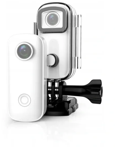 Мини экшн-камера SJCAM C100+ / Action camera SJCAM C100+ / Экшн камера для съемки под водой / Экшн камера с водонепроницаемым боксом, белый