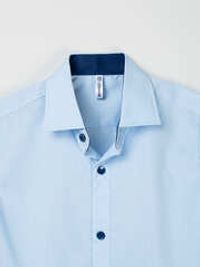 Рубашка с коротким рукавом "Голубая" для мальчика 7+