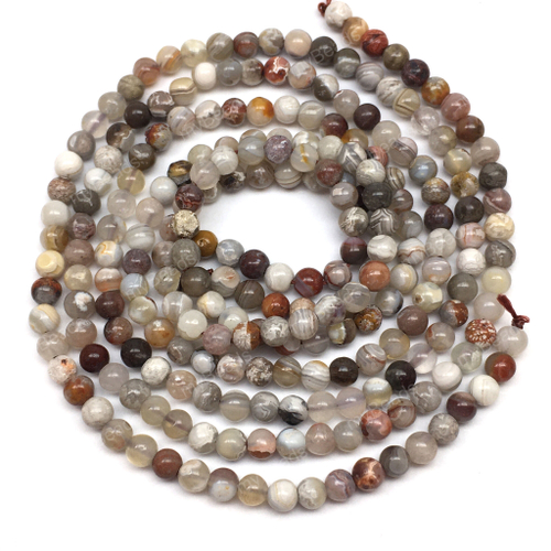 Агат кружевной 3.5 мм, бусины - шарики (нить)