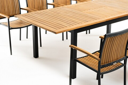 Обеденная группа из алюминия Joygarden ЛОНДОН, темно-серый графит, коричневый