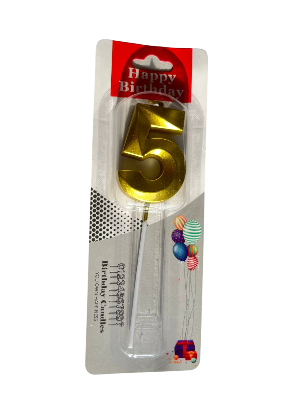 Свечи "Цифра (0-9)" Золотая