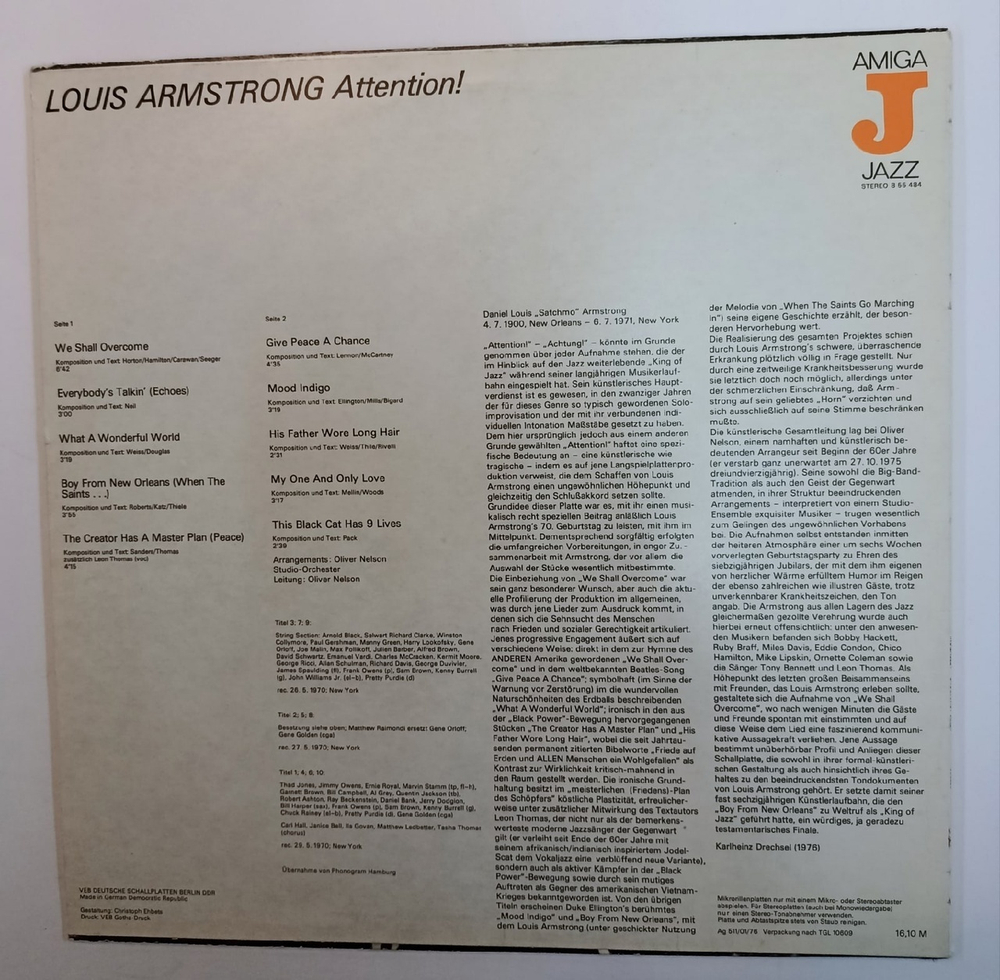 Louis Armstrong Attention! (GDR 1976)