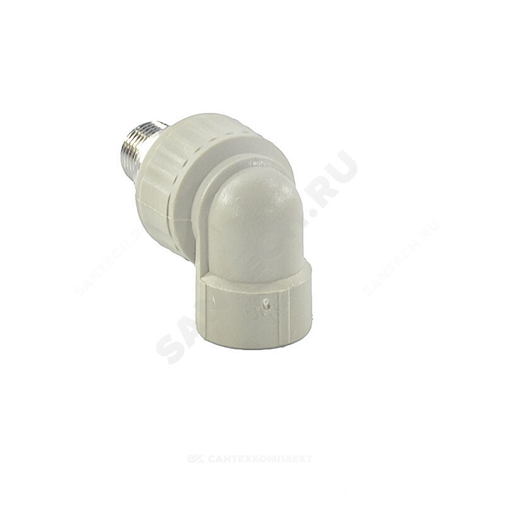 Угольник PP-R комбинированный разъемный серый Дн 25х1/2" НР для радиатора VALFEX 10238134Г