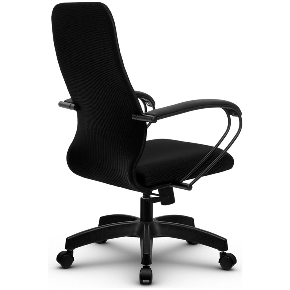 Кресло оператора Метта SU-СP-10 PL, ткань черная №20, низкая спинка-сетка, топ-ган (100/001, 130/001)