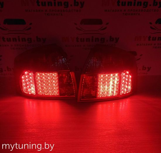 Задние фонари red smoke led для Audi A4 B6