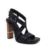 Кожаные босоножки на каблуке Tommy Hilfiger - темно-синий(FW0FW07016)