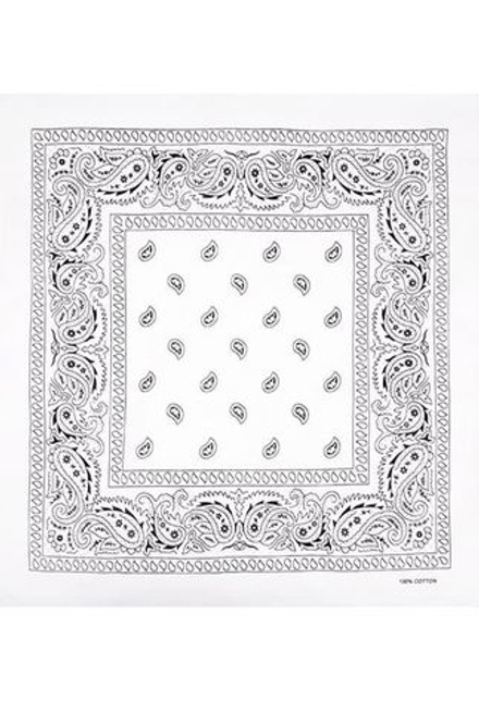 Бандана белая пейсли огурцы