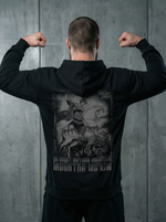 Толстовка с капюшоном и карманом на молнии мужская LEGENDA Георгий Победоносец черная