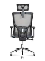 Кресло офисное Гарда SL черный пластик серая сетка серая сидушка крестовина хром