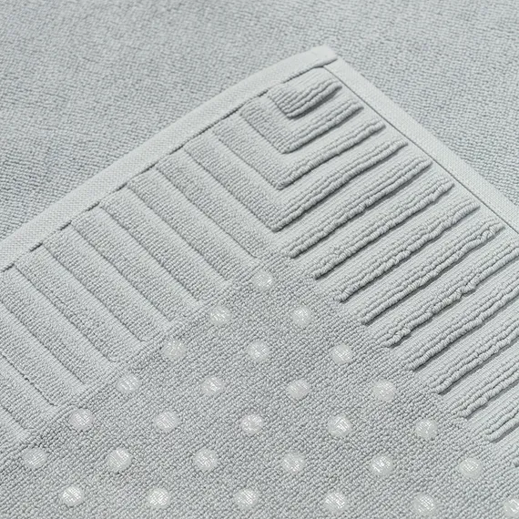 Коврик для ванной с фактурным бортиком светло-серого цвета из коллекции essential, 50x80 см