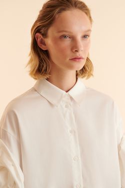 Рубашка с объемными рукавами (CHOUX ROSE), белая