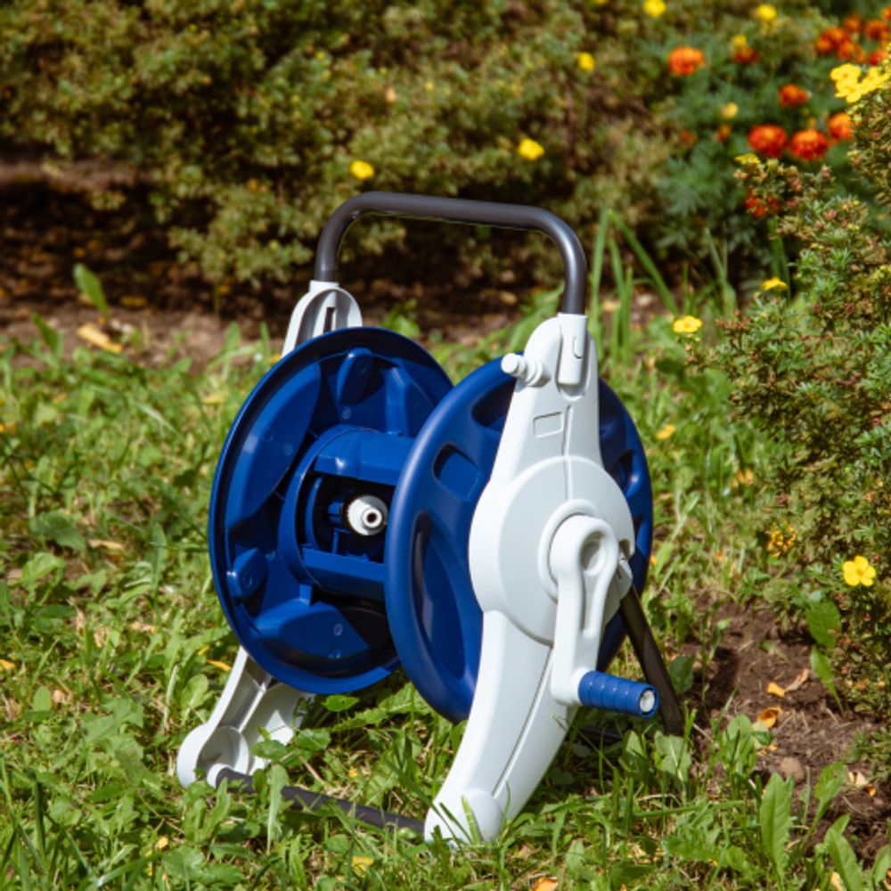 GWHR6-050 GREEN APPLE Катушка компактная с ручкой для переноса и хранения шланга, до 12мм, до 3 | GREEN APPLE