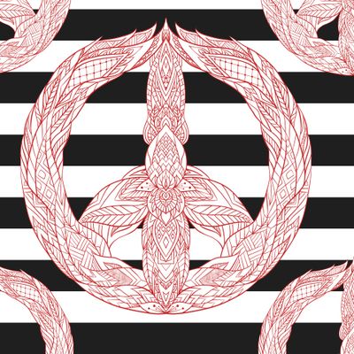 Символ пацифик с этническим узором