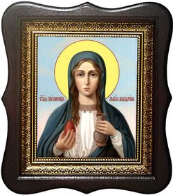 Мария Магдалина Святая равноапостольная. Икона на холсте в киоте