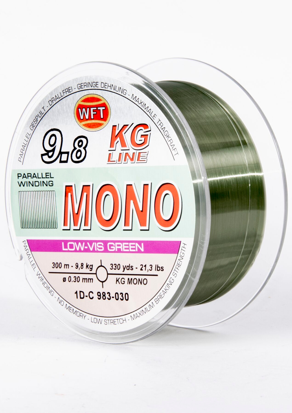 Леска монофильная WFT KG MONO Green 300 м, 0.30 мм