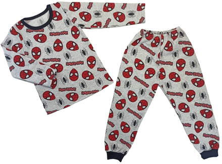 Пижама теплая 903/43 серая, маска красная