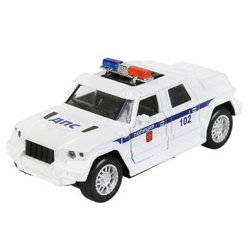 Машина металл БРОНЕМАШИНА ПОЛИЦИЯ длина 12 см, двери, инерц, белый, кор. Технопарк
