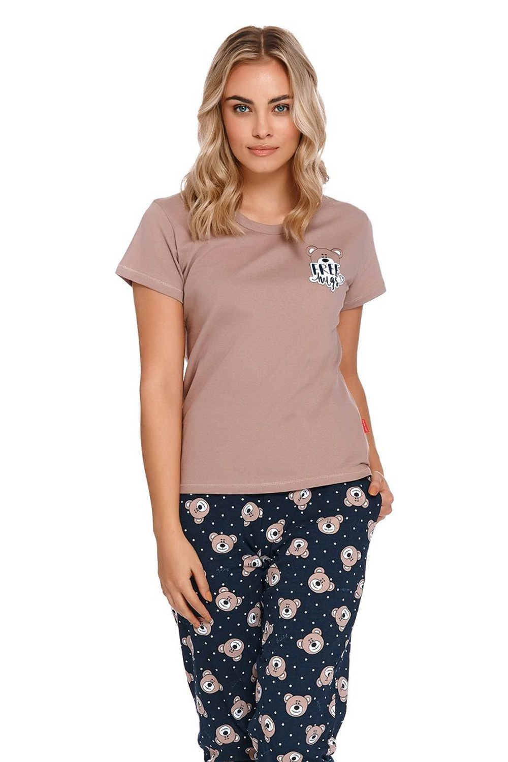 Оригинальная пижама с мишками (Размер: S) (Цвет: синий с бежевым)