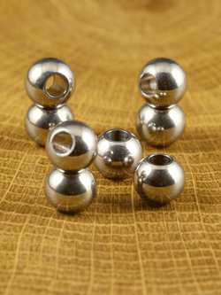 Бусина-шар белая из нержавеющей стали