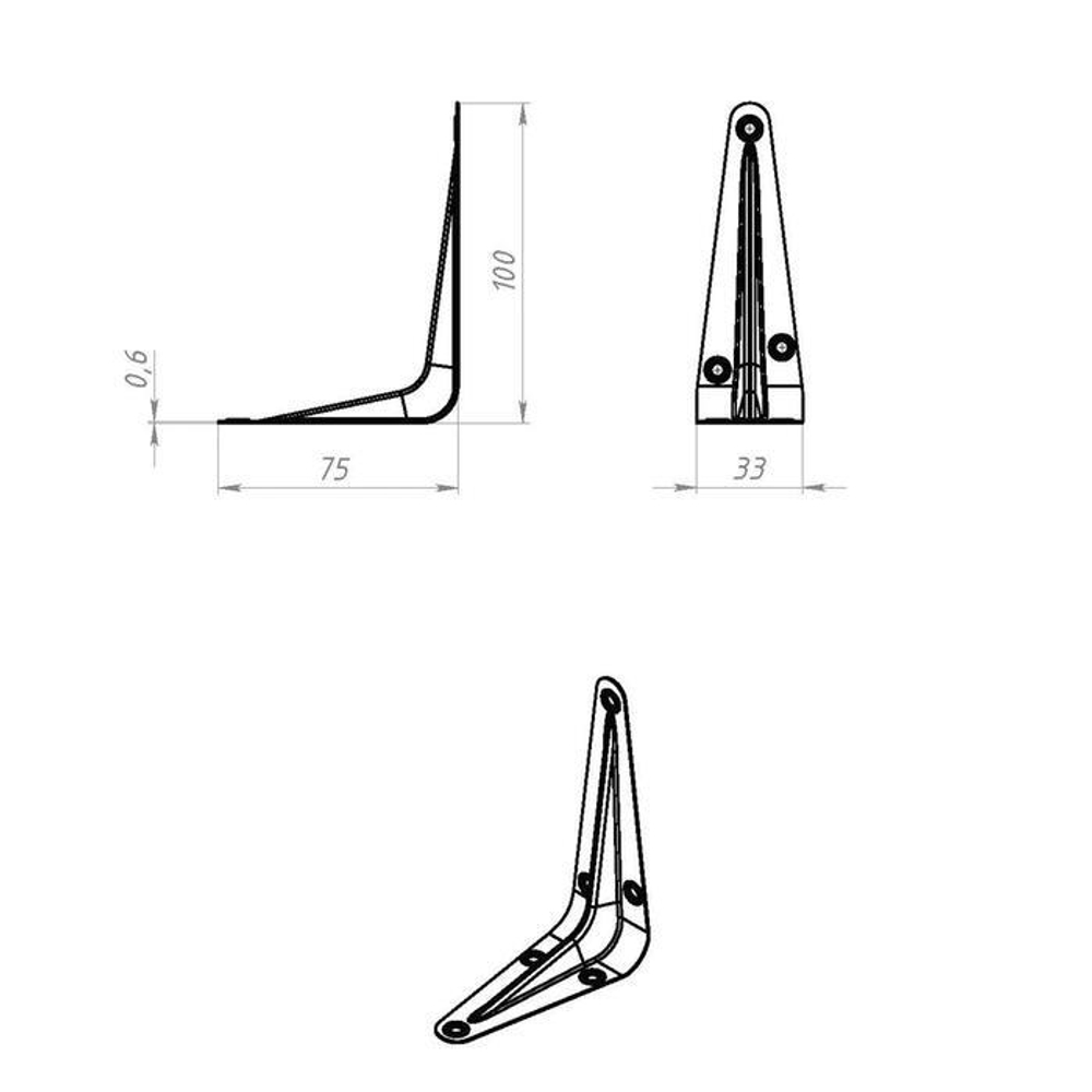 КРОНШТЕЙН МЕТАЛЛИСТ 75Х100 ЦИНК