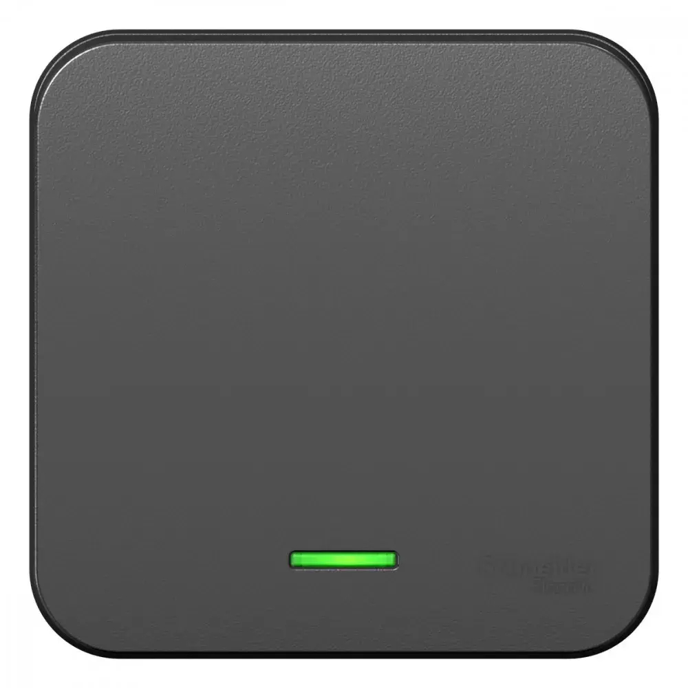 BLANCA О/У 1-клавишный ВЫКЛЮЧАТЕЛЬ (сх.1) с подсветкой, ИЗОЛ.ПЛ., 10А, 250В, АНТРАЦИТ