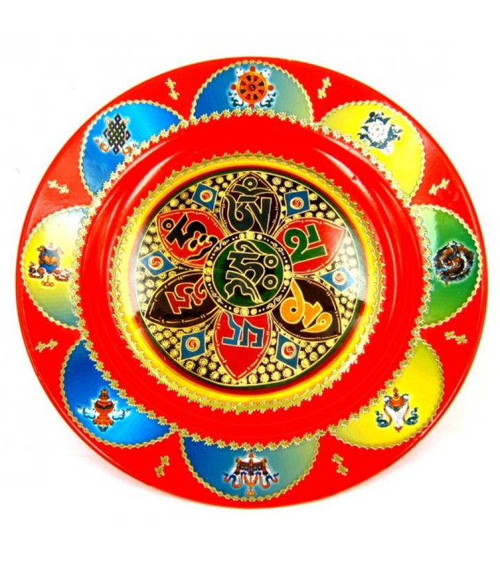 Тарелка декоративная Ом Мани Падме Хум 20см керамика