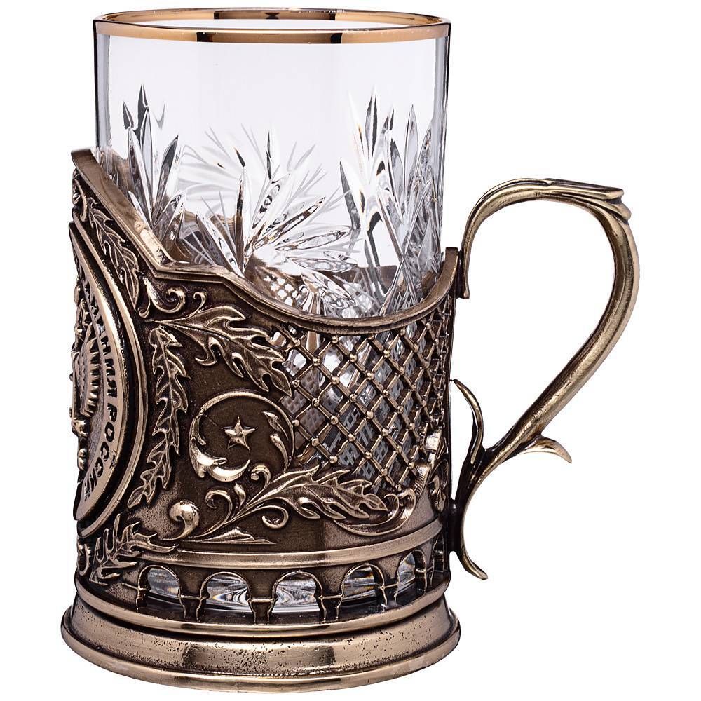 СТАКАН С ПОДСТАКАННИКОМ "МИНИСТЕРСТВО ЗДРАВООХРАНЕНИЯ" 250 МЛ