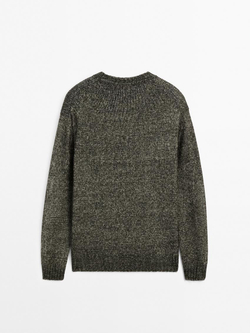 Massimo Dutti Меланжевый свитер из смесового хлопка, маренго