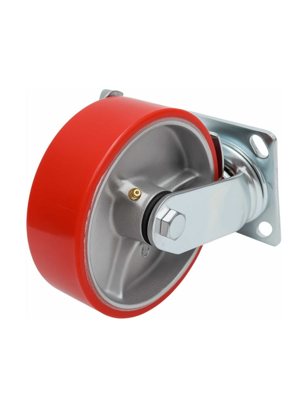 Колесо промышленное поворотное с тормозом с подшипником 150мм ПУ/чугун Gigant G-04-09-49