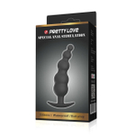 Cиликоновая анальная елочка с ограничителем PrettyLove (Цвет: черный)