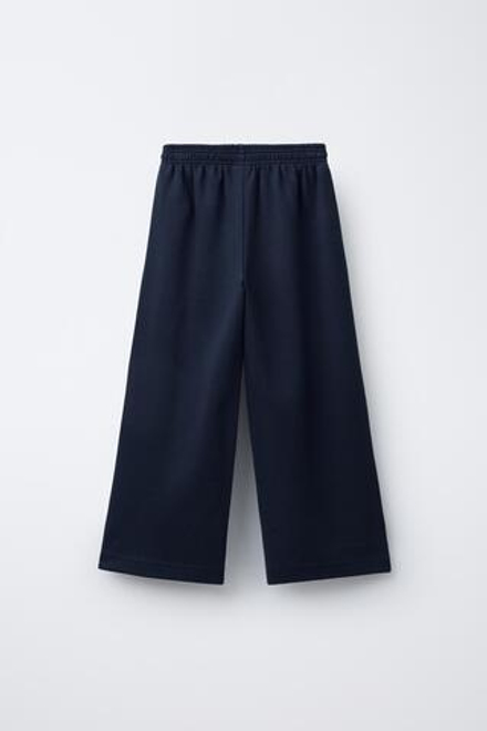 ZARA БРЮКИ WIDE LEG ИЗ ТКАНИ ИНТЕРЛОК, МОРСКОЙ СИНИЙ
