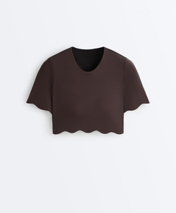 Oysho Топ Compressive волнистый, коричнево-красный