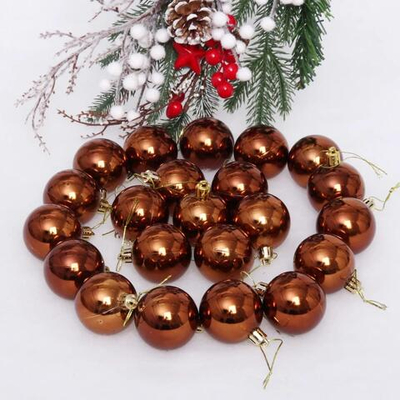 Новогодние шары 5 см (набор 24 шт) «Глянец», шоколад