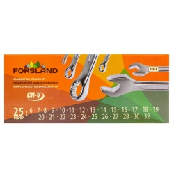 Ключи комбинированные, набор 25пр. (6-28, 30, 32мм) Forsland Forsland-5261P
