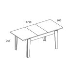 LIMA, Стол раздвижной. Цвет ПЕРСИДСКИЙ ЖЕМЧУГ/ МАДУРА