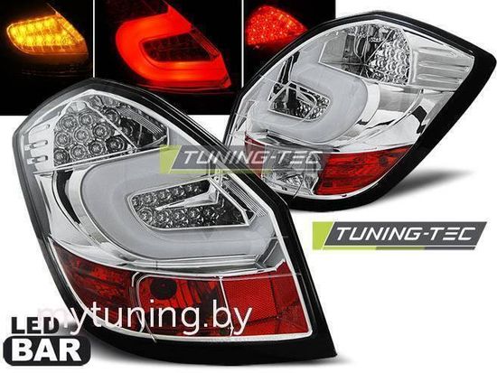 Задние фонари Skoda Fabia 2 chrome led bar