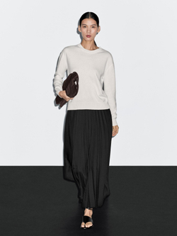 Massimo Dutti Юбка асимметричного кроя в складку, черный