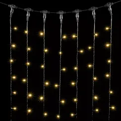 Светодиодный занавес 2*2 м., 400 теплых белых LED ламп, черный провод ПВХ, LTC (PCL402-11-2WW)