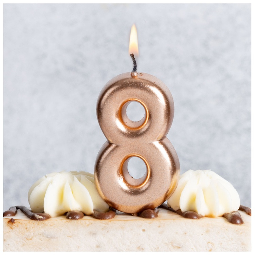 Свечи-цифры Розовое золото 4,5см