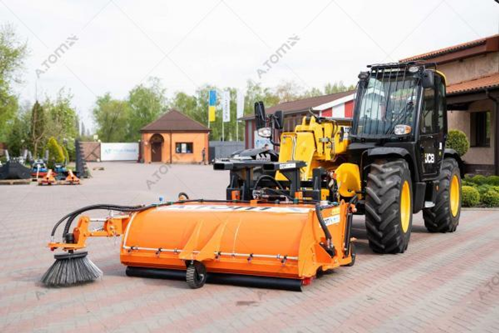 Щетка дорожная на погрузчик, с прибордюрной щеткой - AТOM 2500