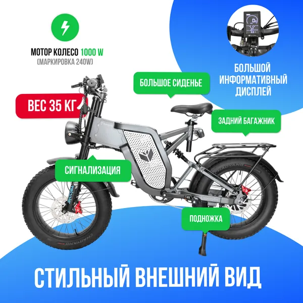 Электровелосипед Syccyba Impulse 6.0 1000W 30Ah Спицы фото №3