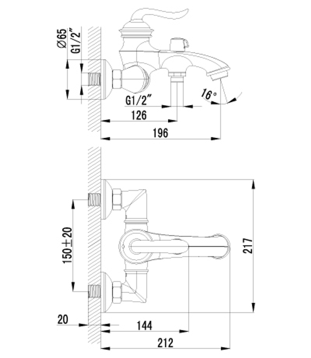 Смеситель для ванны с монолитным изливом LEMARK BRAVA – LM4712G