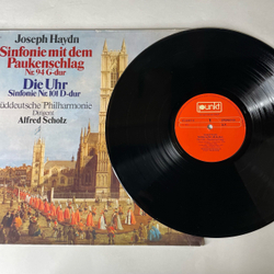 Винтажная виниловая пластинка LP Joseph Haydn Йозеф Гайдн, Suddeutsche Philharmonie, Alfred Scholz, Sinfonie Mit Dem Paukenschlag, Die Uhr (Германия 1975)
