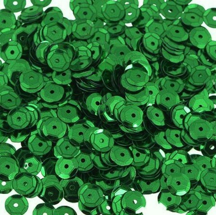 Пайетки граненые, 6 мм, упак./10 гр., 'Астра' (4 зеленый)