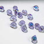 Бриолетт, фиолетовый с покрытием, 10*8мм, хрусталь