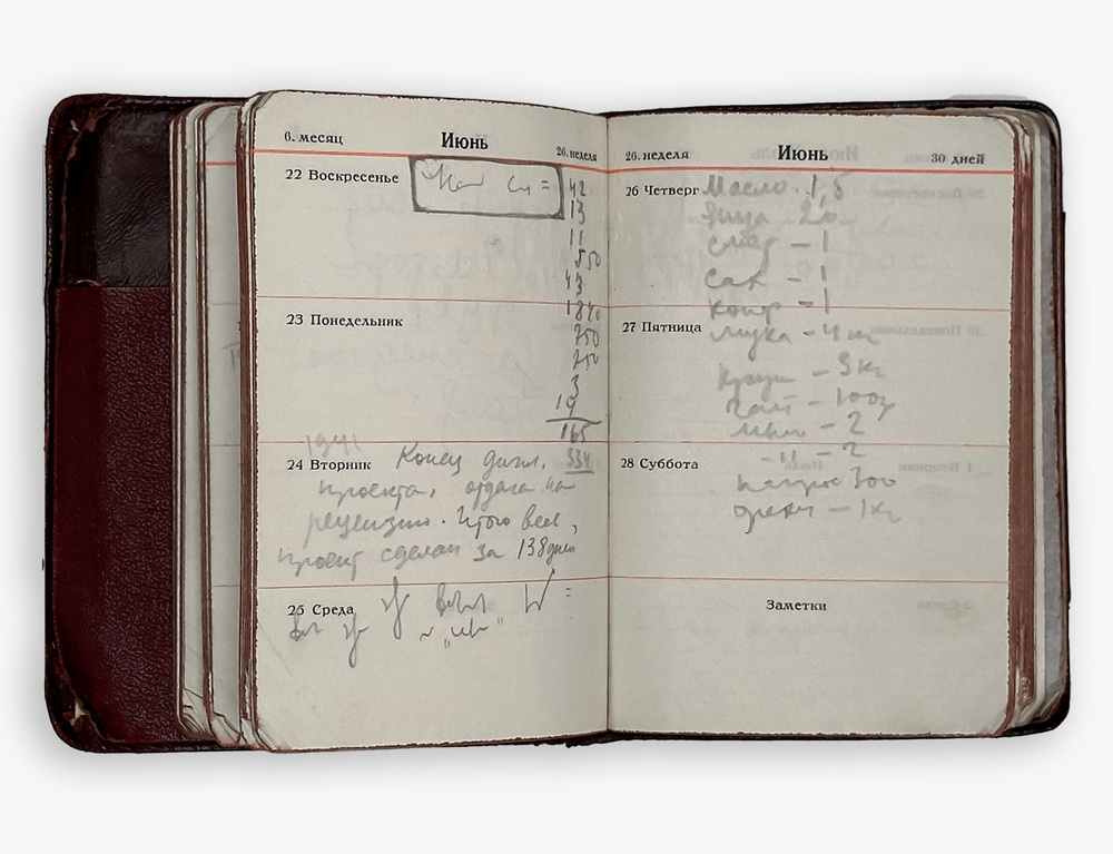 Карманный ежедневник-календарь немецкой компании Siemens на 1941г. На русском языке.