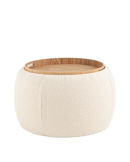 Пуф-столик Люкке с ящиком бежевый